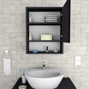 Botiquin Slim Negro con fondo blanco