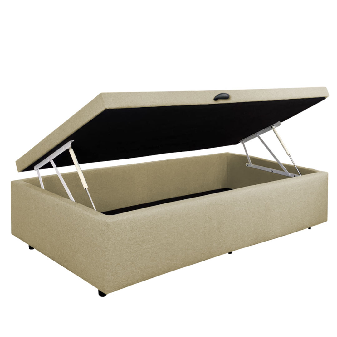 Cama Baúl 1 plaza y media - Tela Lino - Imagen 7