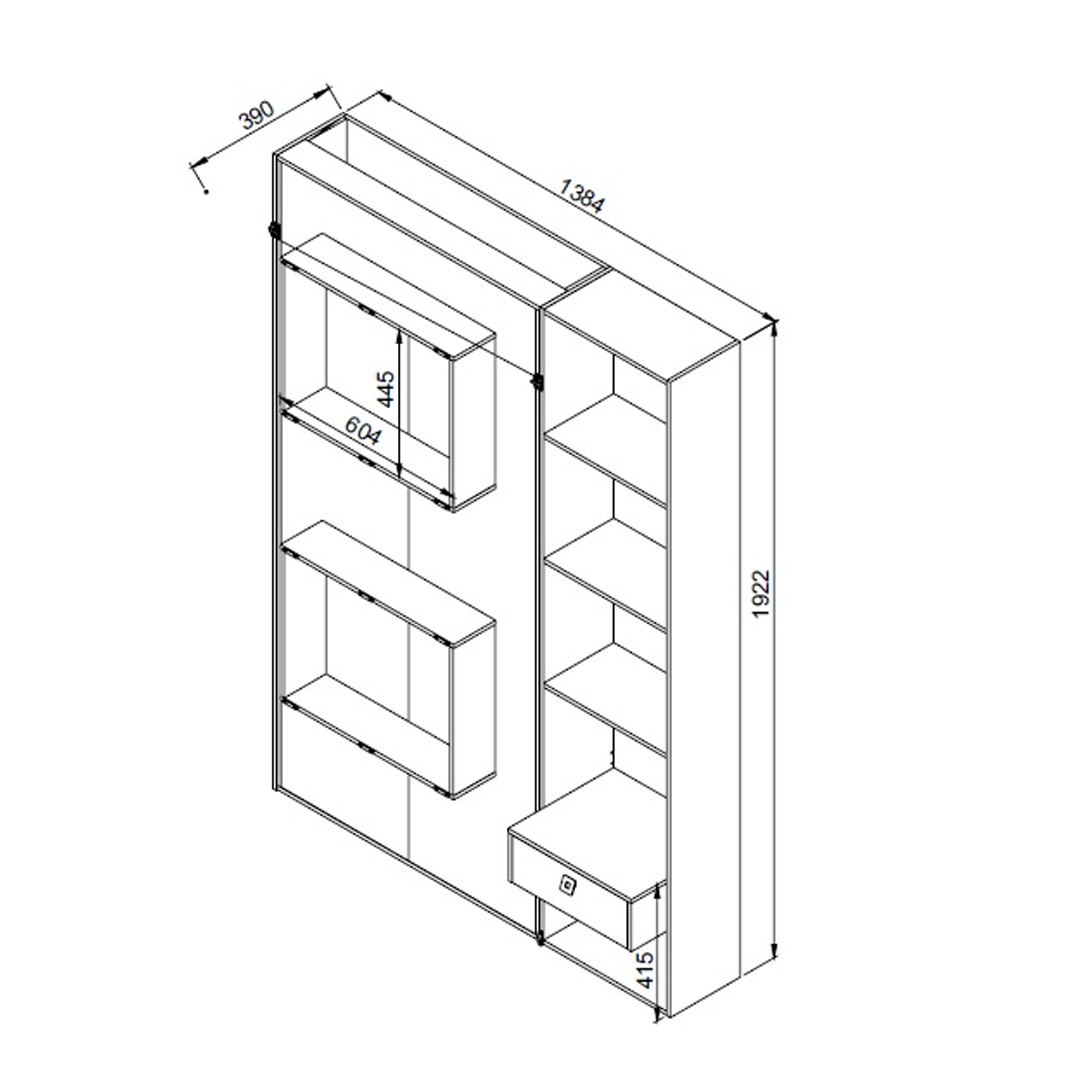 Cama Rebatible con Armario 1 plaza - Vancouver - Imagen 3