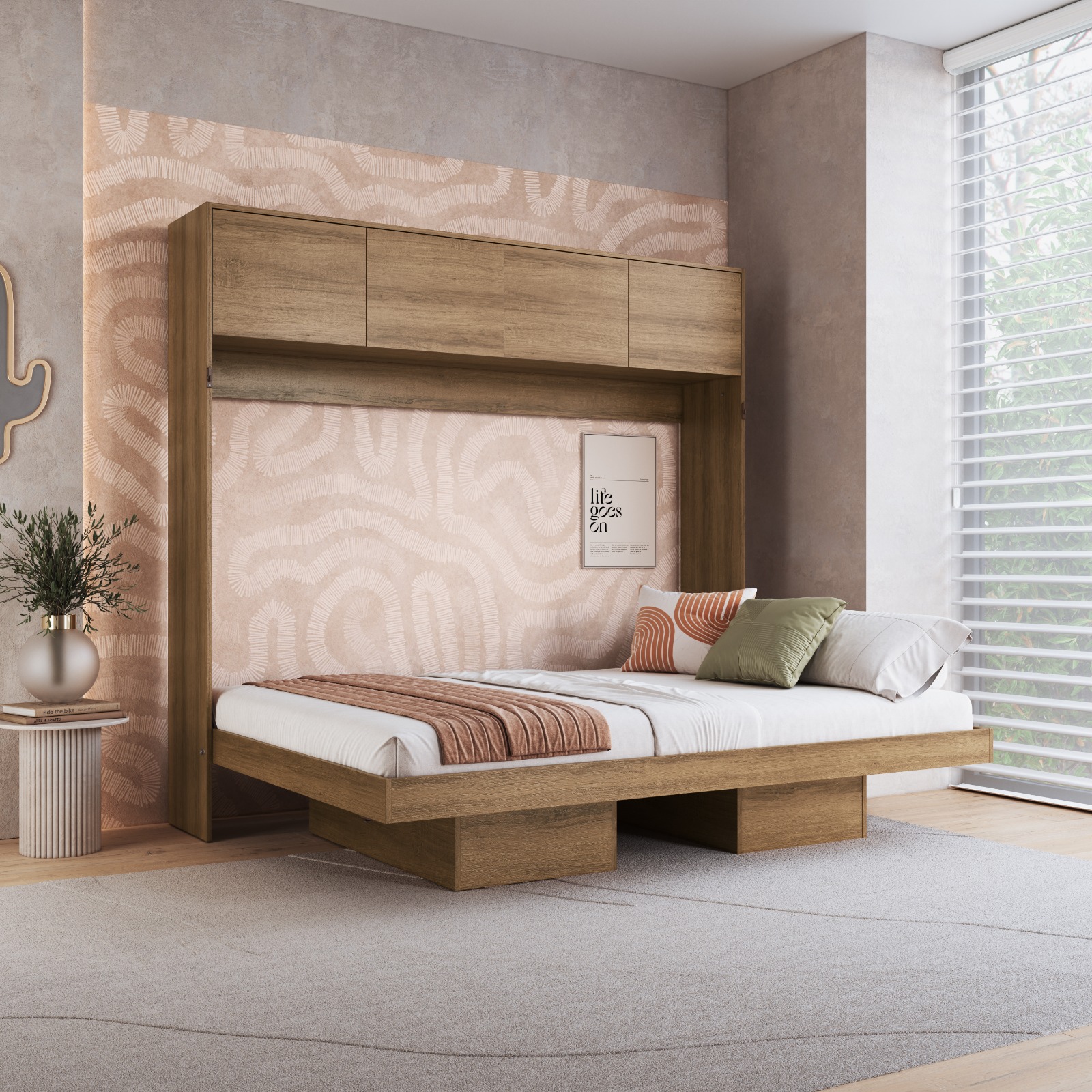 Cama Rebatible con Armario 2 plazas  - Dallas