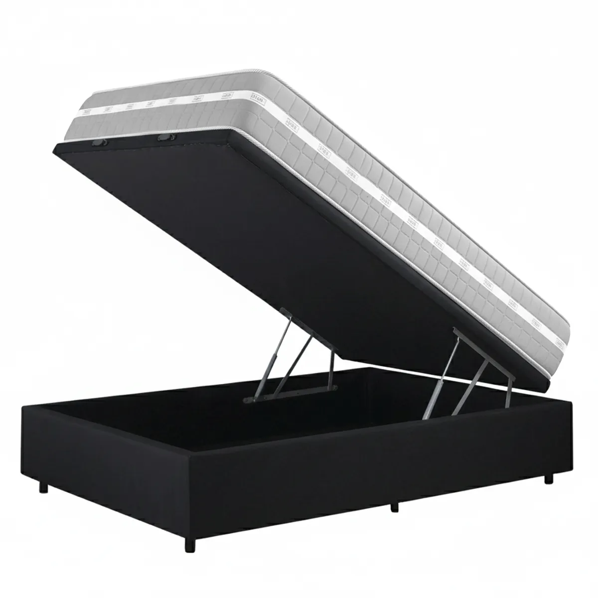 Combo Cama Baúl Sleep + Colchón Resortes Carbono 2 plazas - Imagen 2