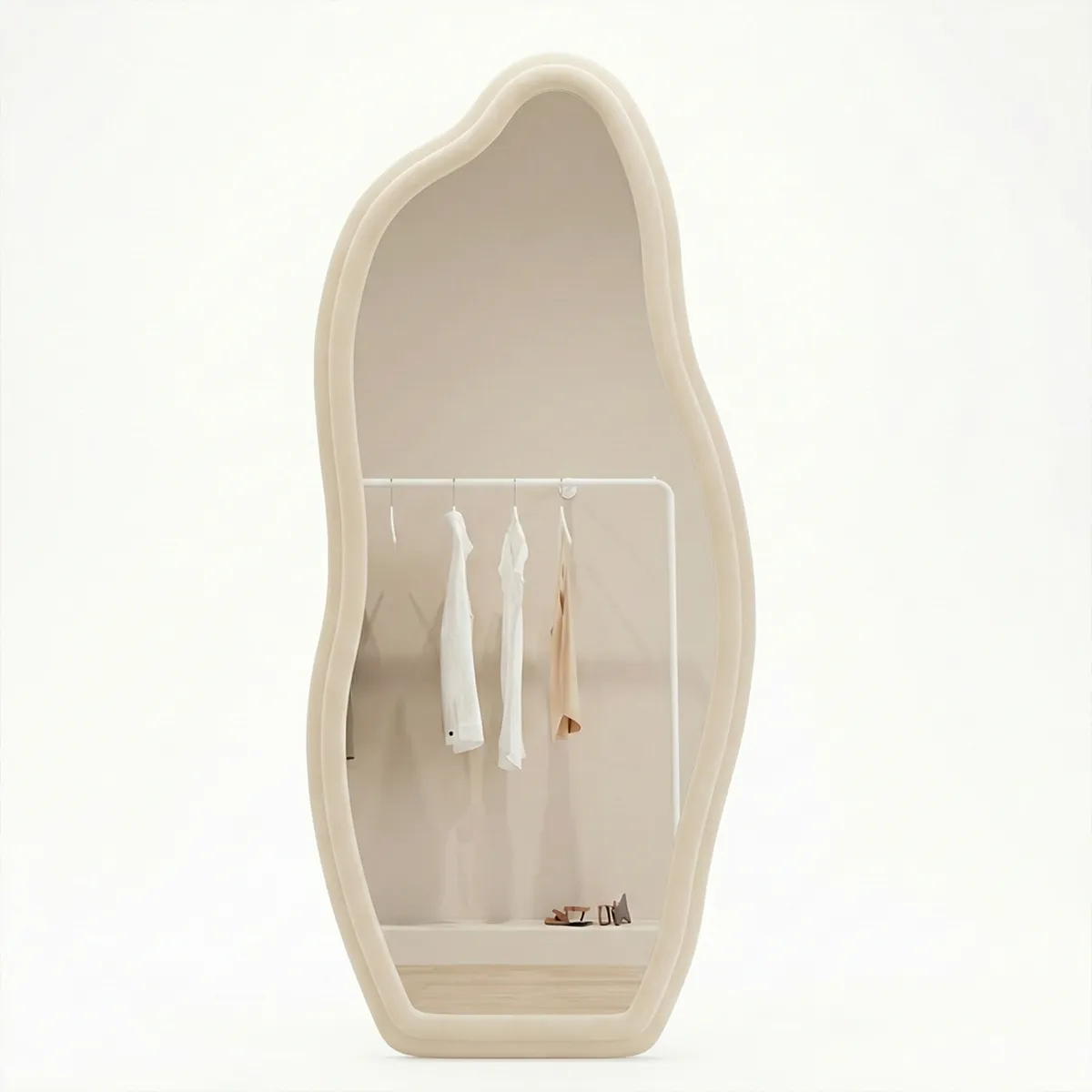 Espejo de Pie Tapizado - FORMA Crema - Imagen 2