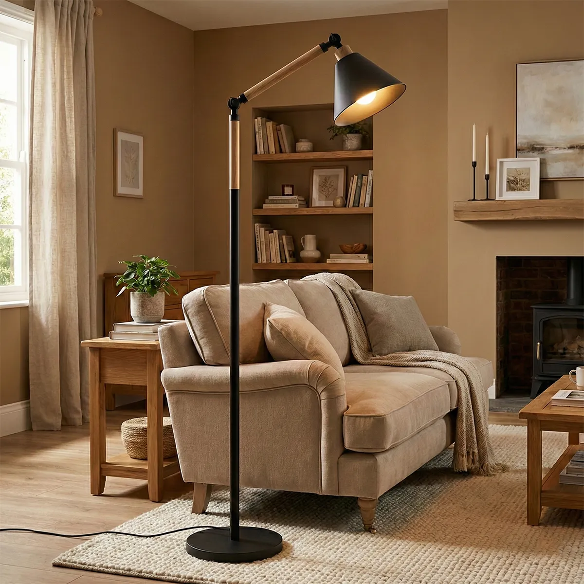 Lámpara de Pie con detalles en Madera - LONDON - Imagen 3