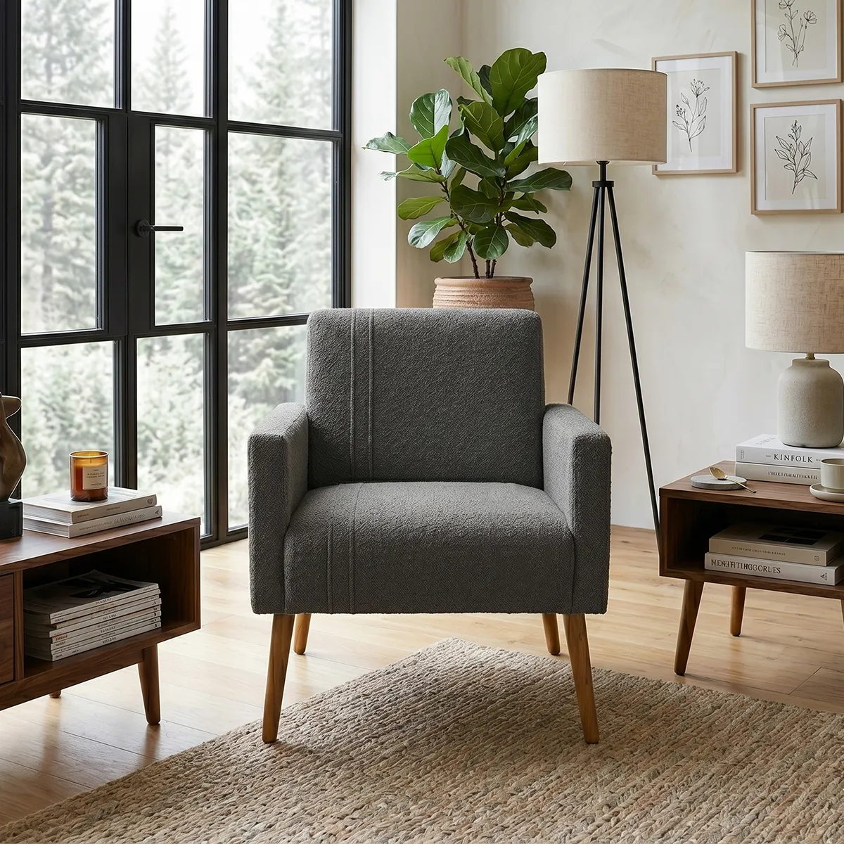 Butaca de Living Tela Boucle - Lotus - Imagen 4