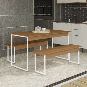 Juego de Comedor Mesa + 2 Bancos - Kioto