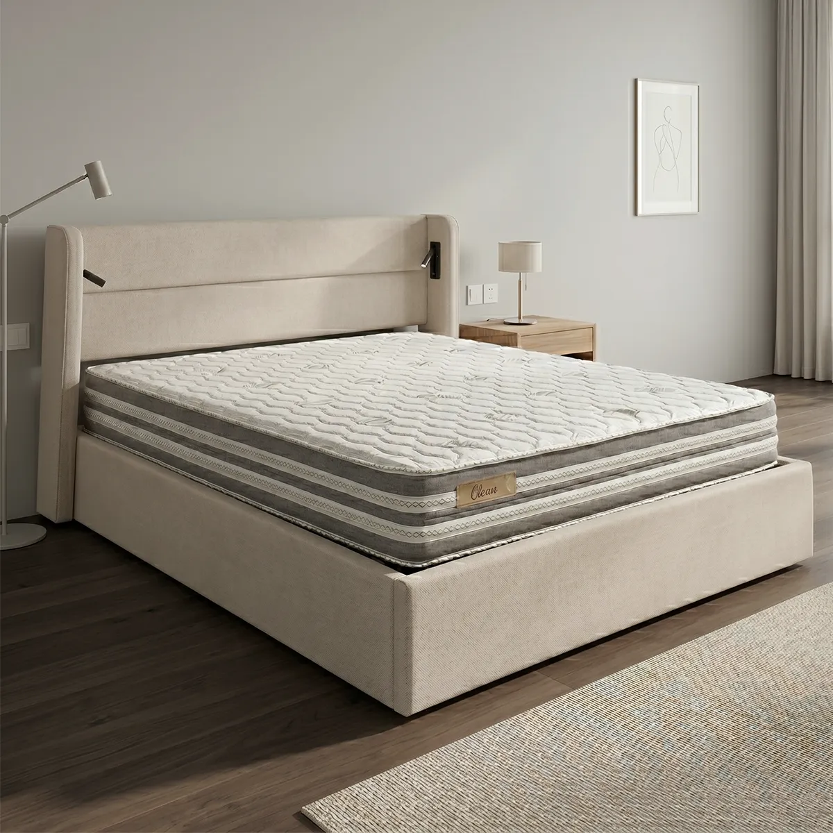 Set Cama Baul Maya 2 plazas + Colchon Clean - Imagen 4