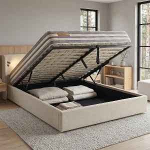 Set Cama Baul Maya Queen Size + Colchon Clean