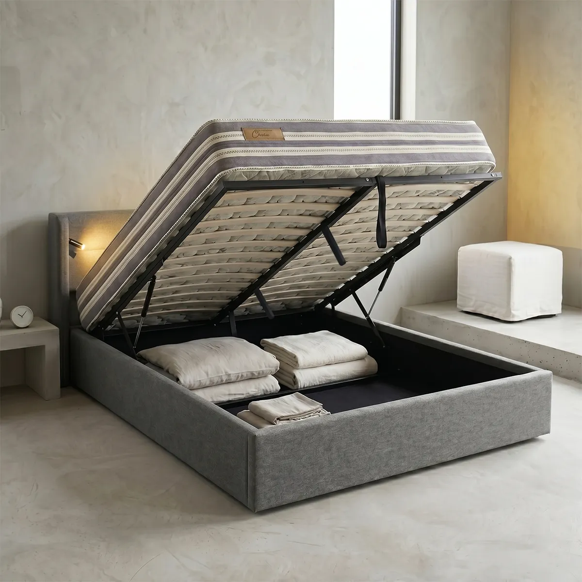 Set Cama Baul Maya 2 plazas + Colchon Clean - Imagen 3