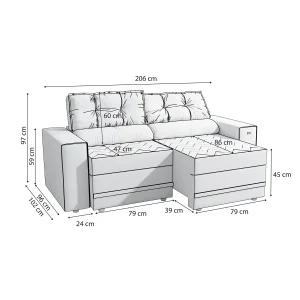 Sofa Havana 206 Medidas
